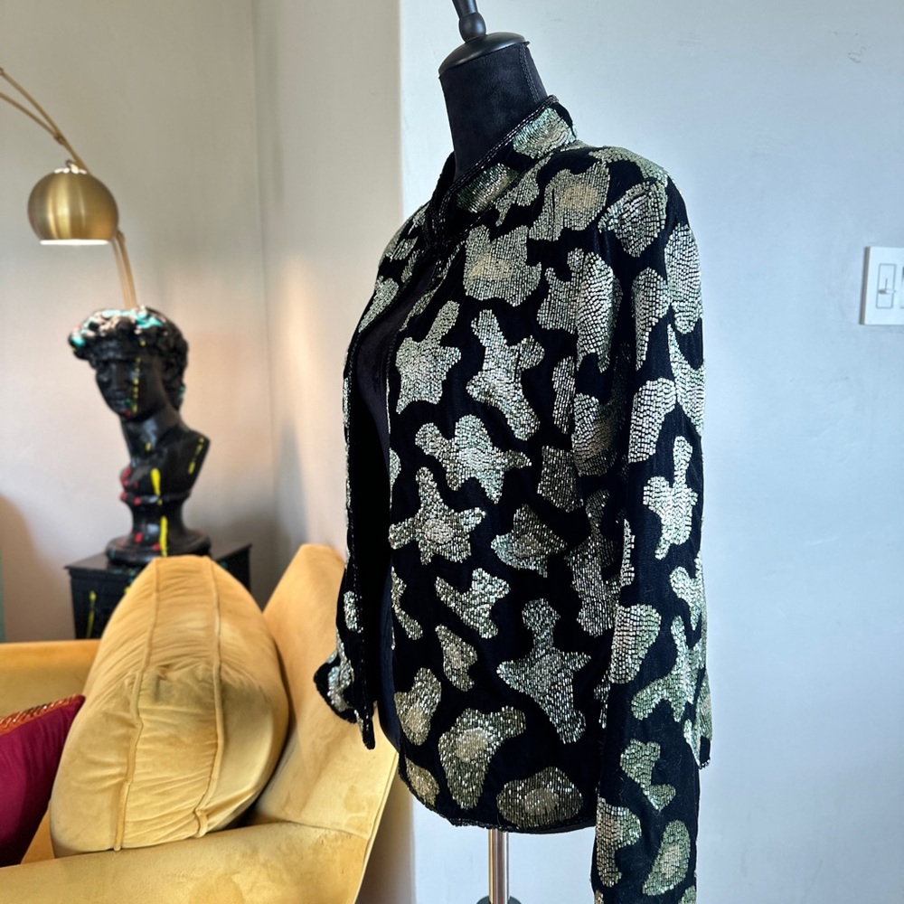Nasty Gal Black Blazer with Abstract Pattern